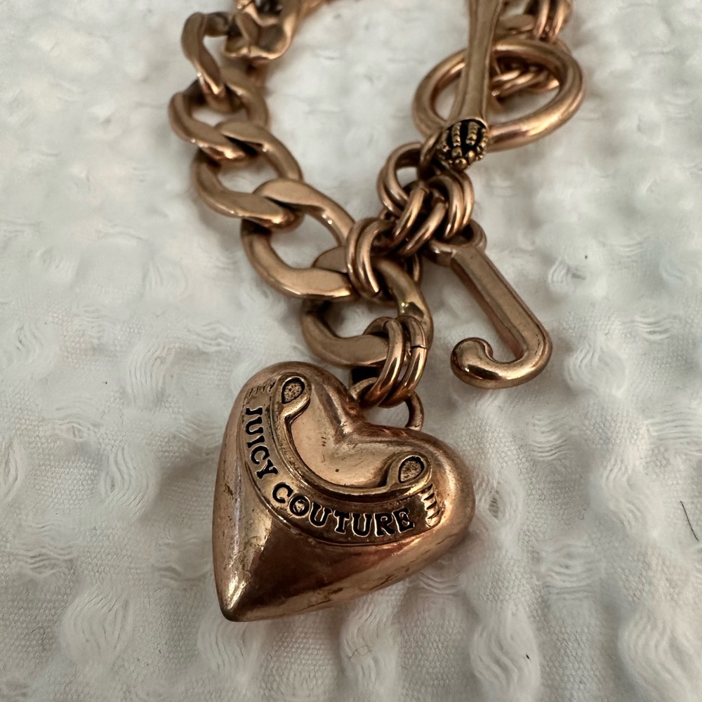 Juicy Couture Rose Gold Heart Charm Bracelet
